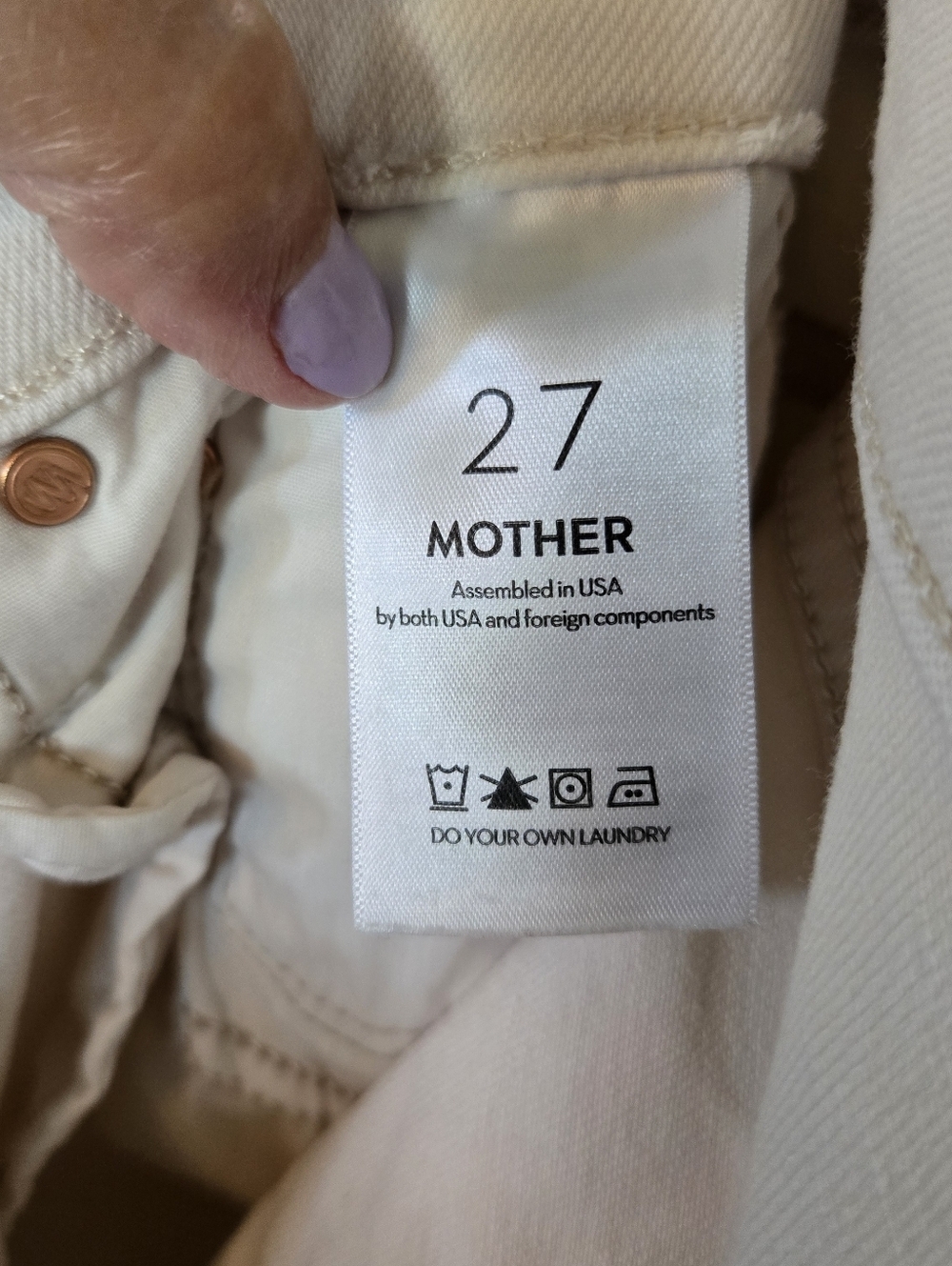 Mother | Off White Straight Leg The Insider Flood Jeans Size 27 - Picture 10 of 12